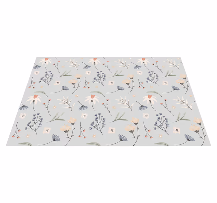 Tapis vinyle plantes illustration de feuille florale - TenStickers