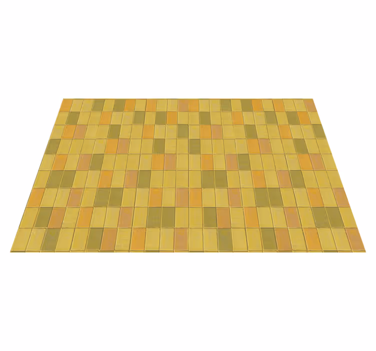 Tapis vinyle carreaux de ciment arrangement mosaïque jaune - TenStickers