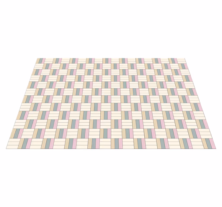 Tapis vinyle géométrique blocs de couleurs tissés - TenStickers