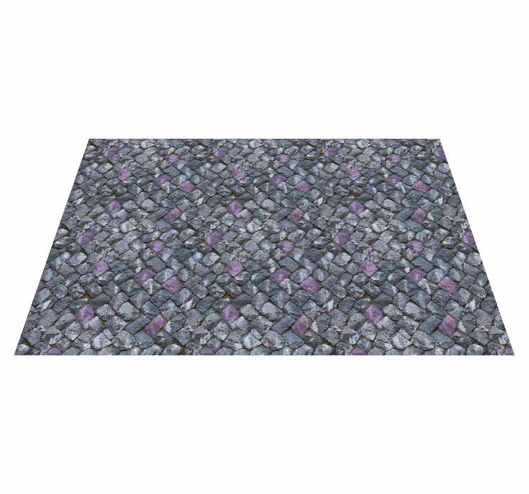 Tapis vinyle pierre allée pavée grise - TenStickers