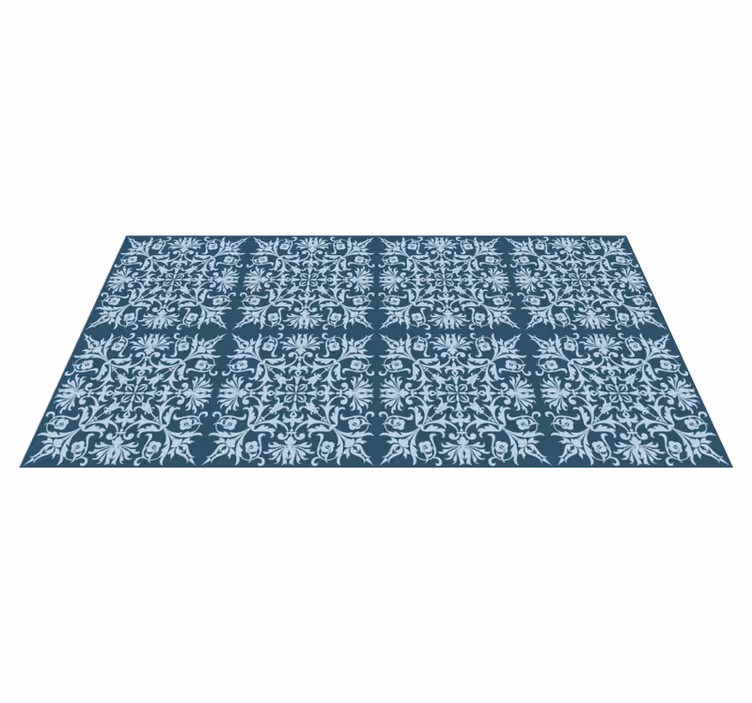 Tapis vinyle plantes plan de motif floral - TenStickers