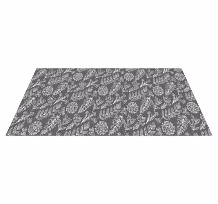 Tapis vinyle plantes motif de feuillage floral - TenStickers