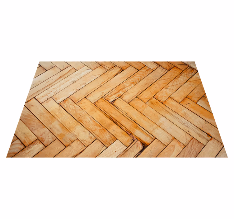 Tapis vinyle imitation parquet motif à chevrons - TenStickers