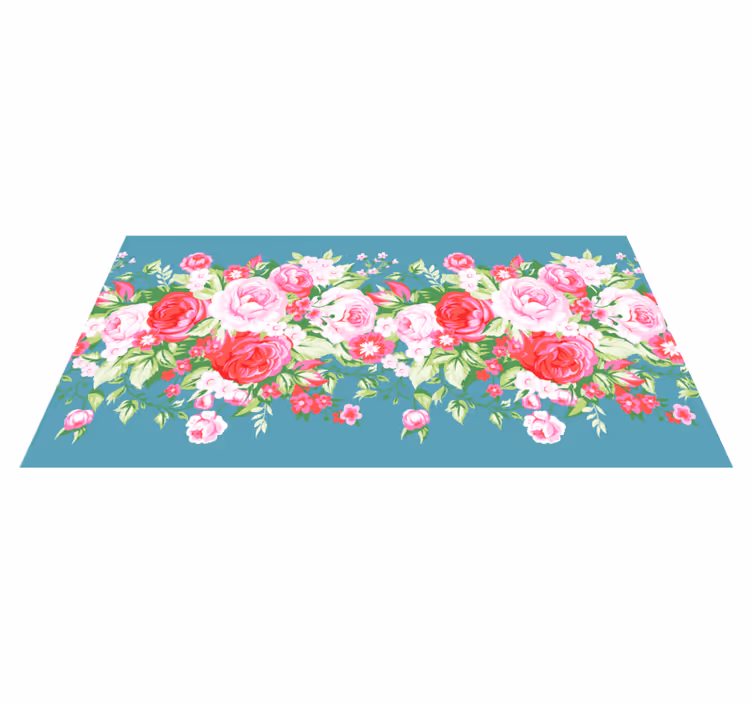 Tapis vinyle fleurs ensemble de fleurs roses - TenStickers