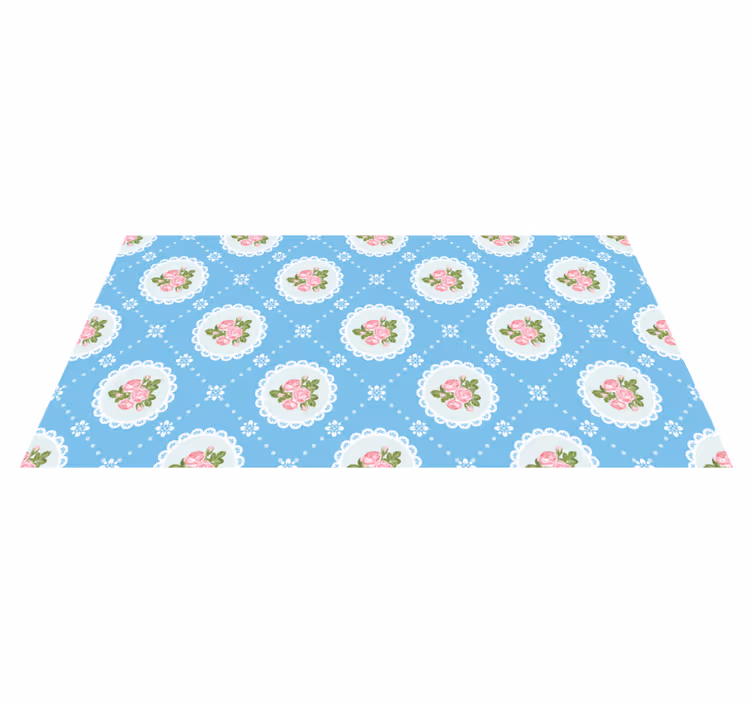 Tapis vinyle vintage motif en dentelle florale - TenStickers