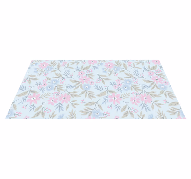 Tapis vinyle plantes conception pastel florale - TenStickers