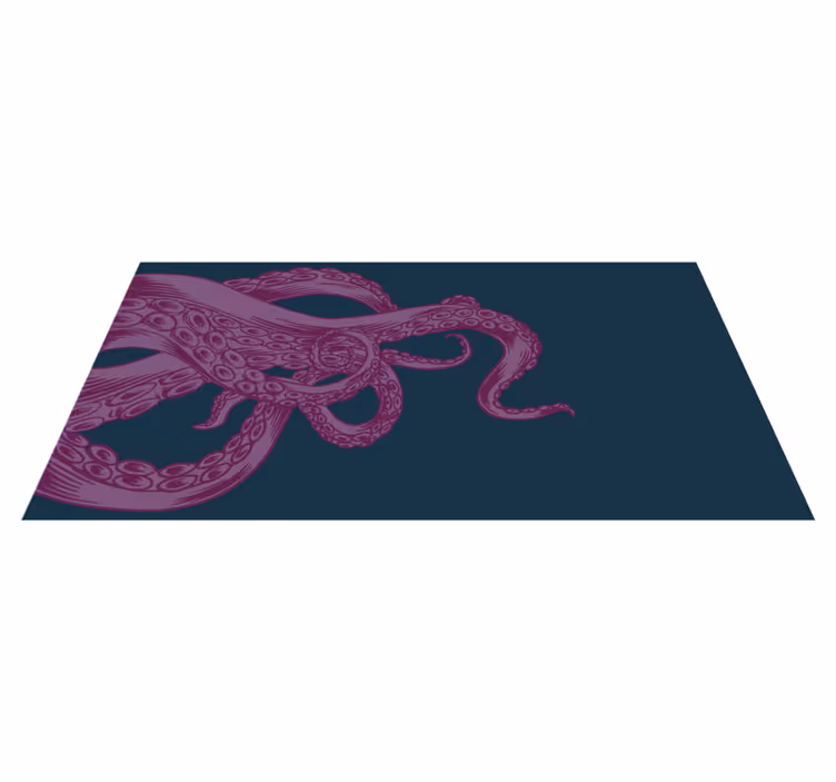 Tapis vinyle animal superposition d'ornement de poulpe - TenStickers