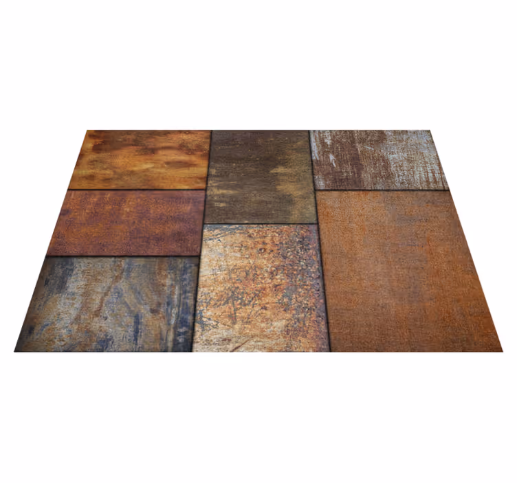 Tapis vinyle pierre élégance rustique en patchwork - TenStickers