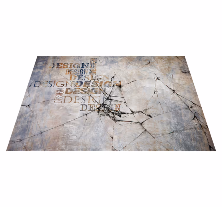 Tapis vinyle pierre lettrage en pierre fissurée - TenStickers