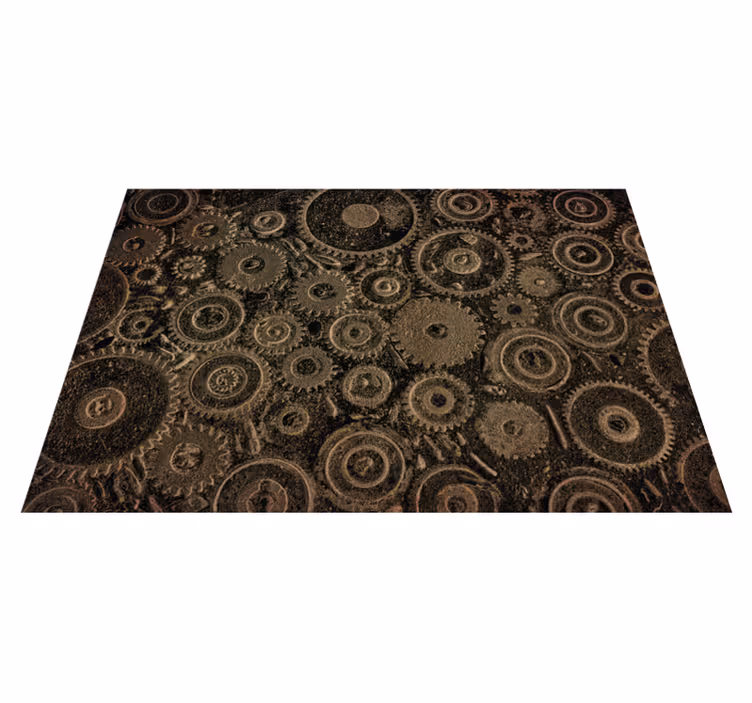 Tapis vinyle textures les engrenages industriels de motif - TenStickers