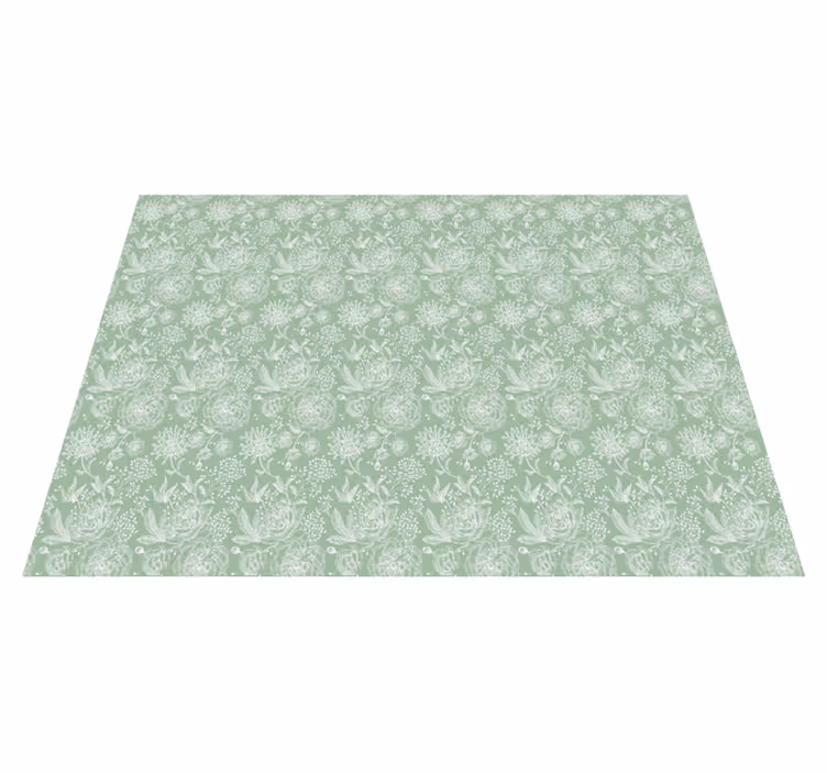 Tapis vinyle salon plantes surface d'élégance florale - TenStickers