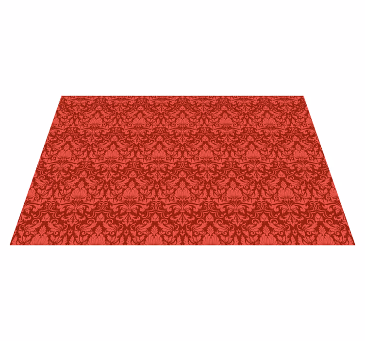 Tapis vinyle vintage baroque rouge - TenStickers