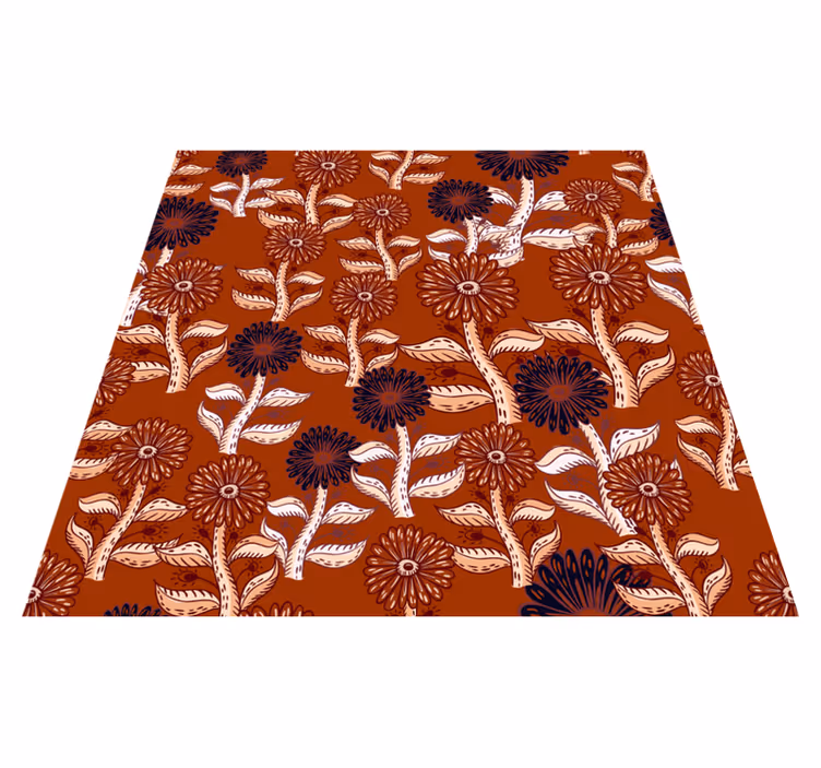 Tapis vinyle plantes harmonie des motifs floraux - TenStickers