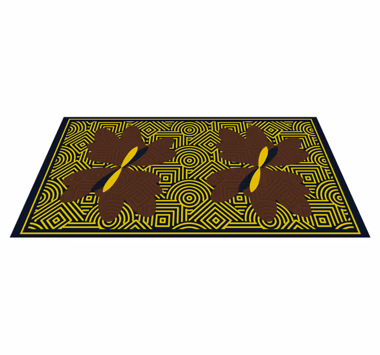 Tapis vinyle géométrique harmonie florale géométrique - TenStickers