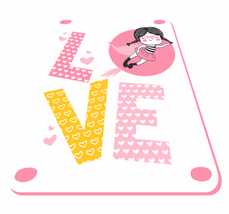Tapis vinyle bébé illustration d'amour de ballerine - TenStickers