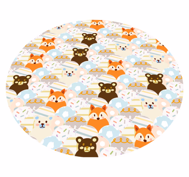 Tapis vinyle bébé adorable motif animalier - TenStickers