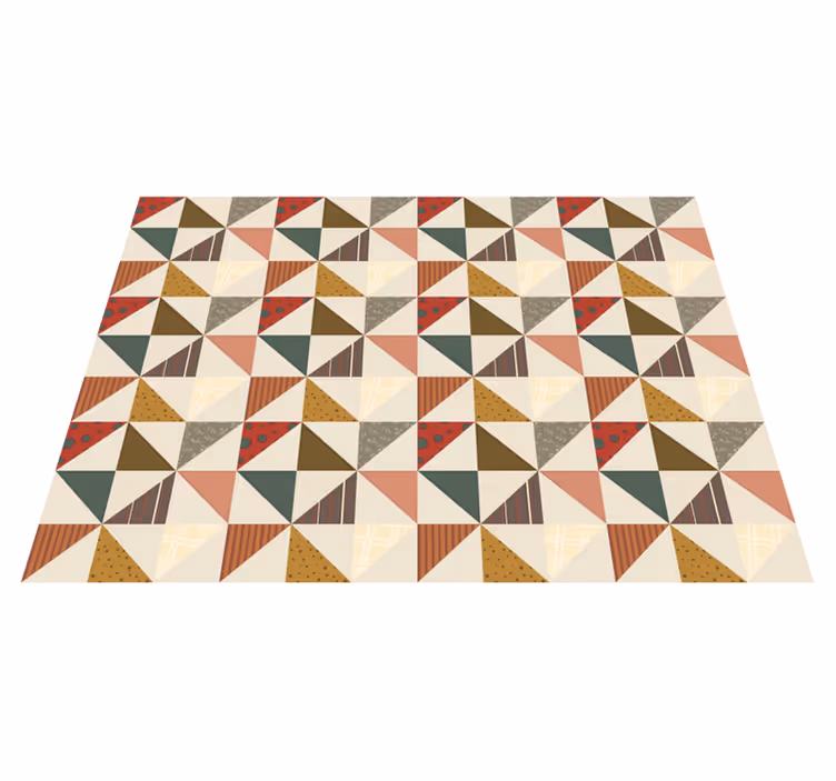Tapis vinyle géométrique triangles colorés - TenStickers