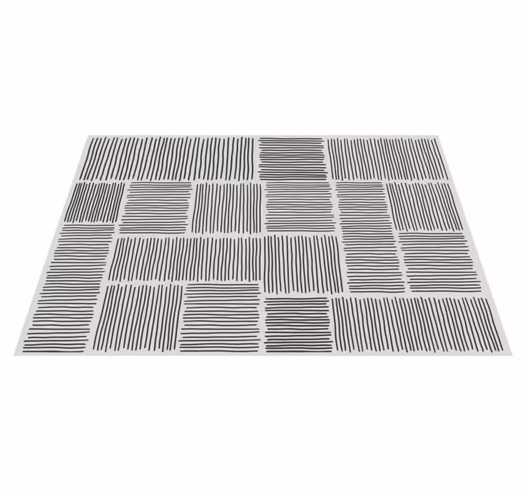 Tapis vinyle rayures motifs de lignes noires - TenStickers