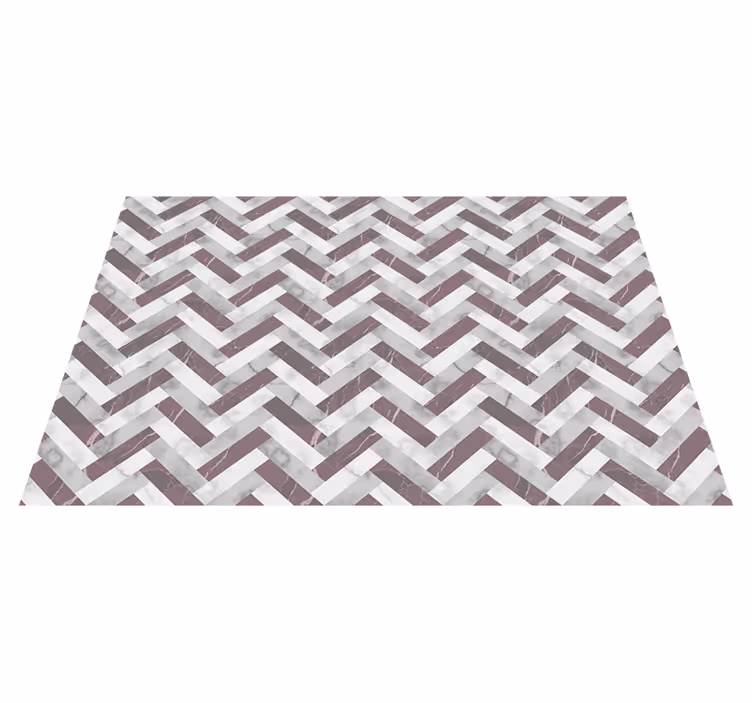 Tapis vinyle géométrique superposition de motifs à chevrons - TenStickers