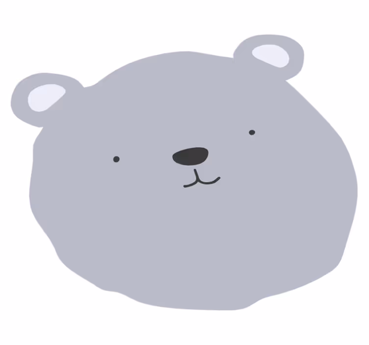 Tapis vinyle bébé ours gris - TenStickers