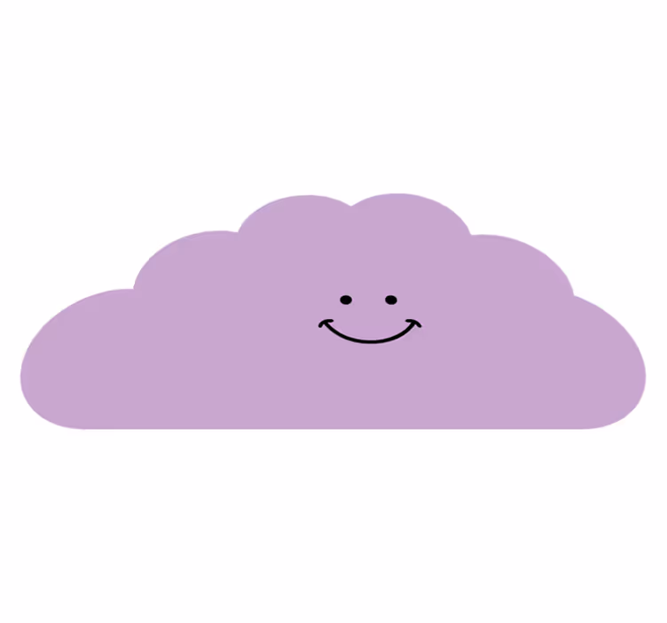 Tapis vinyle bébé forme de nuage souriant - TenStickers