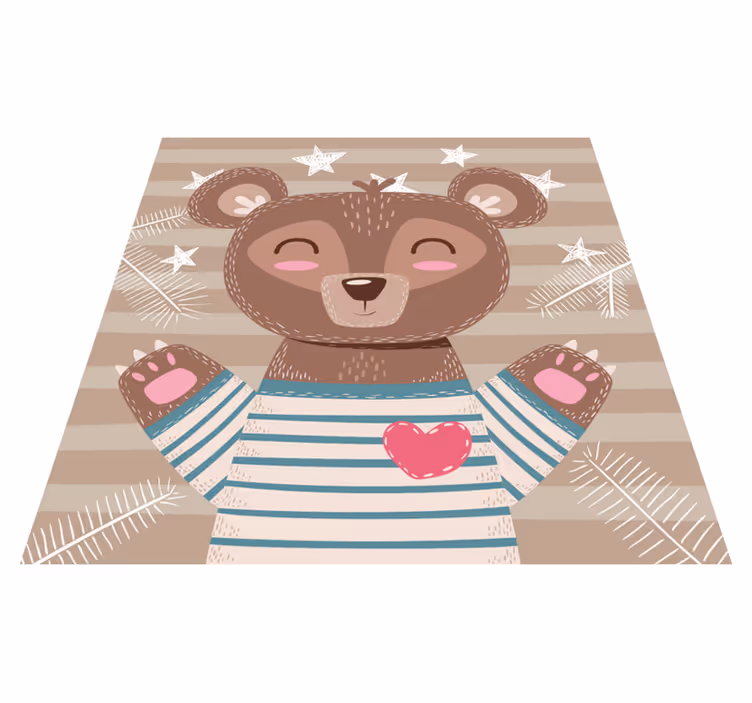 Tapis vinyle bébé illustration d'ours adorable - TenStickers