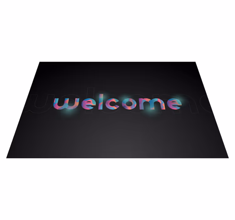 Tapis vinyle entrée texte de bienvenue coloré effet lumineux - TenStickers