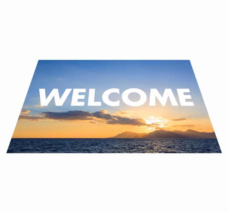 Tapis vinyle entrée accueil chaleureux au coucher du soleil - TenStickers