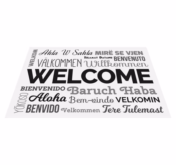 Tapis vinyle entrée conception de bienvenue multilingue - TenStickers