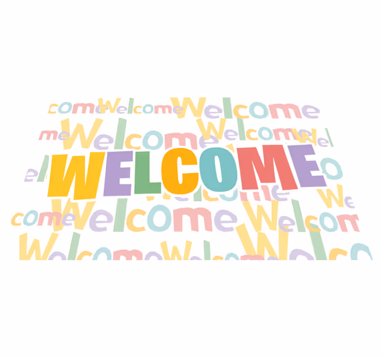 Tapis vinyle d'entrée de bienvenue coloré - TenStickers