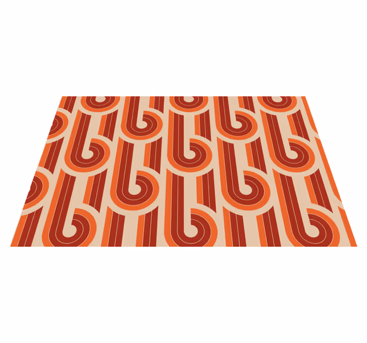 Tapis vinyle géométrique motif géométrique rétro - TenStickers