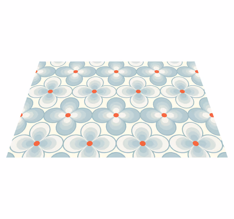 Tapis vinyle fleurs motif géométrique - TenStickers