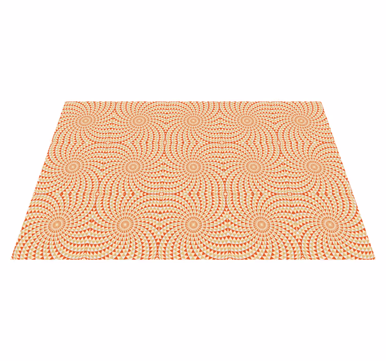 Tapis vinyle mandala couleur rouge et beige - TenStickers
