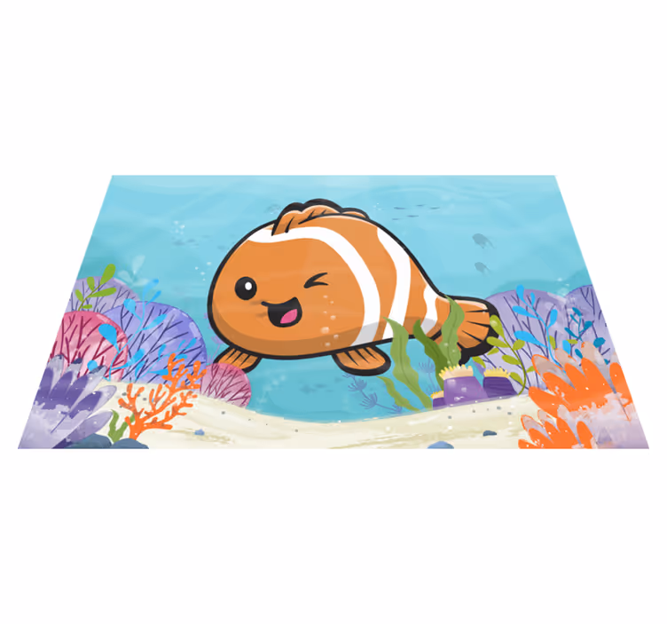 Tapis vinyle pour enfants aventure aquatique animée - TenStickers