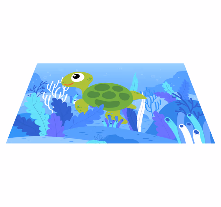 Tapis vinyle enfant tortue verte - TenStickers