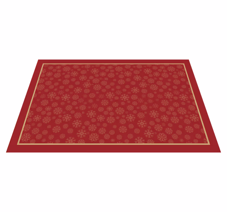 Tapis vinyle noël flocons de neige jaunes - TenStickers