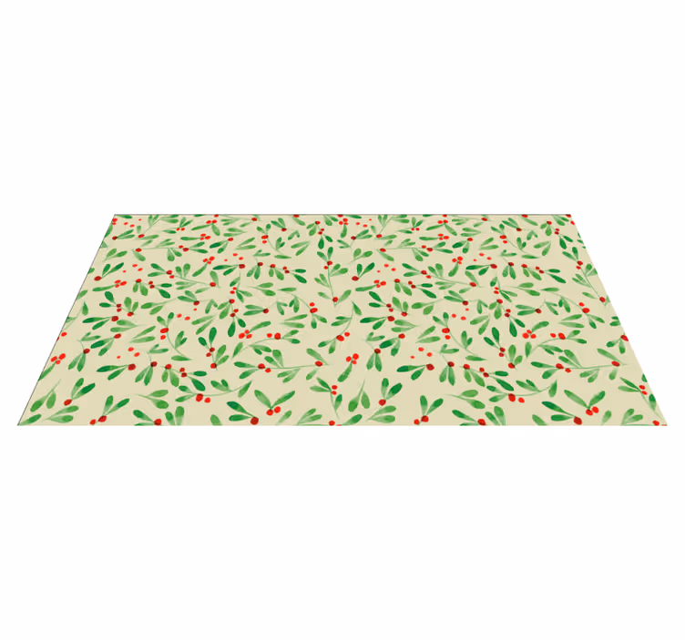 Tapis vinyle noël dessin de houx - TenStickers