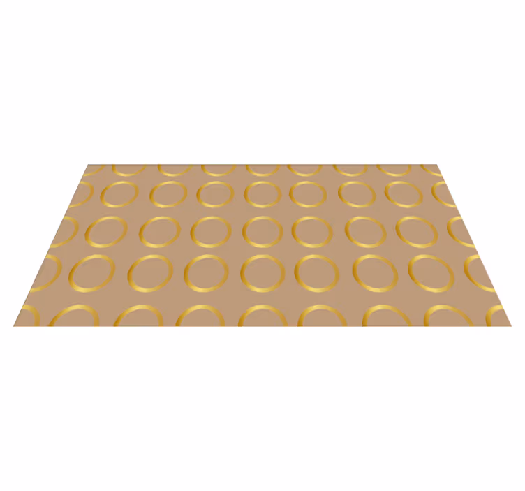 Tapis vinyle géométrique motif circulaire effet doré - TenStickers