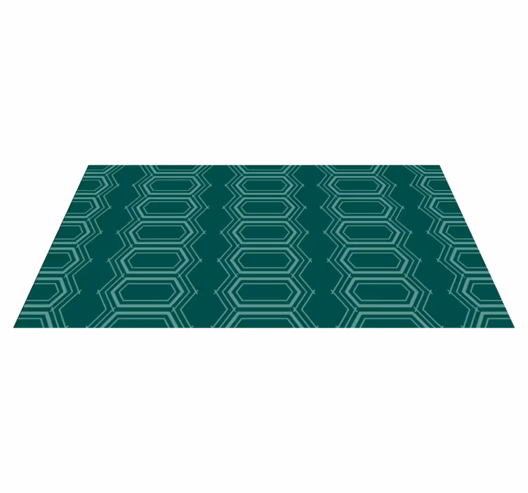 Tapis vinyle géométrique couleur émeraude - TenStickers