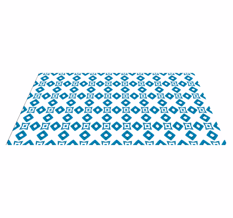 Tapis vinyle géométrique motif diamant bleu - TenStickers