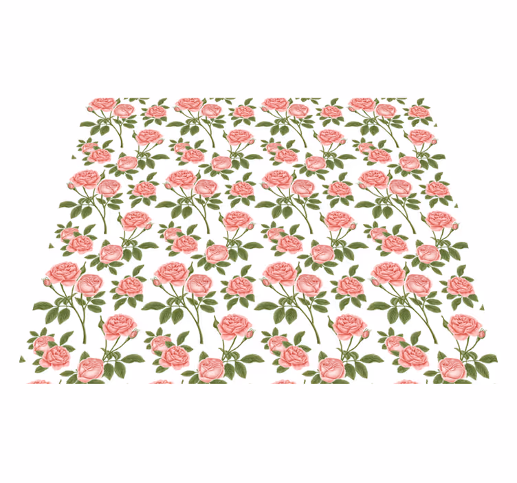 Tapis vinyle plantes motif de rose botanique - TenStickers