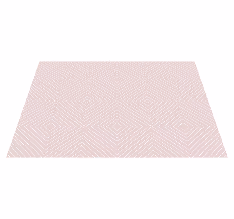 Tapis vinyle géométrique losanges rose clair - TenStickers