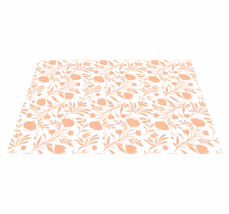 Tapis vinyle fleurs couleur pêche - TenStickers