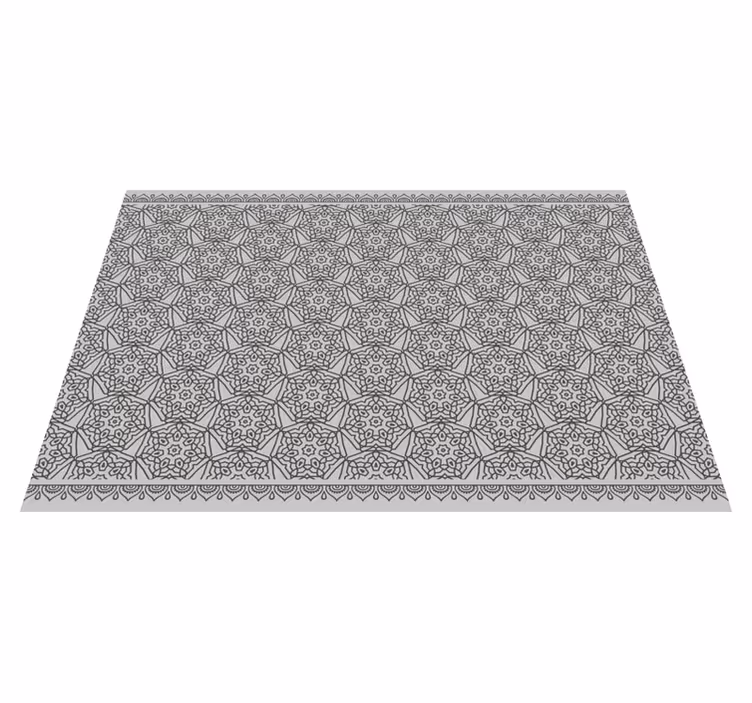 Tapis vinyle mandala symétrique gris - TenStickers
