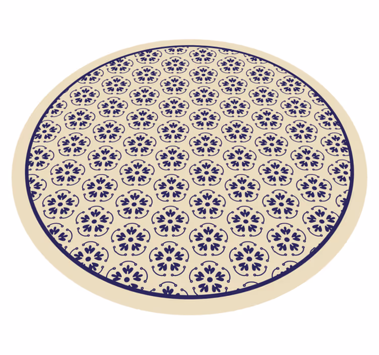Tapis vinyle plantes motif de mosaïque circulaire - TenStickers
