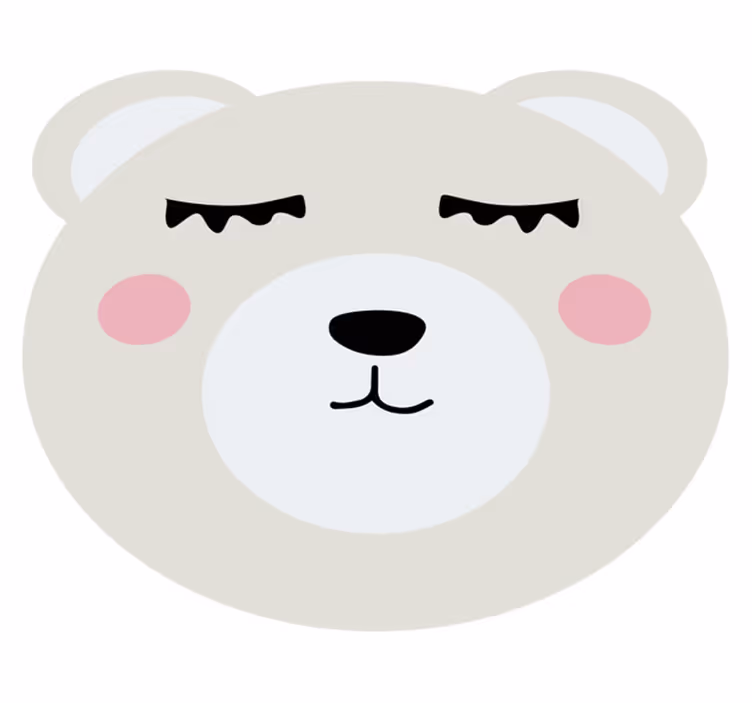 Tapis vinyle enfant visage d'ours - TenStickers
