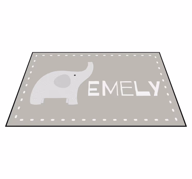 Tapis vinyle éléphant et nom personnalisé - TenStickers