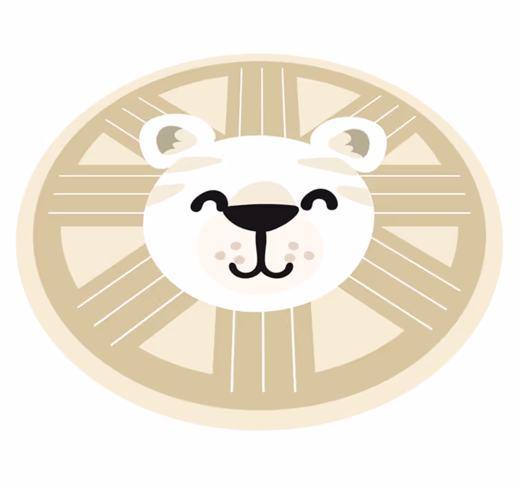 Tapis vinyle bébé graphique de lion souriant - TenStickers