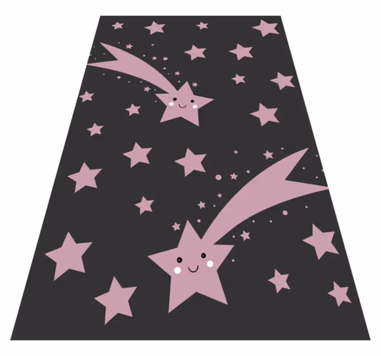 Tapis vinyle étoile filante rose - TenStickers