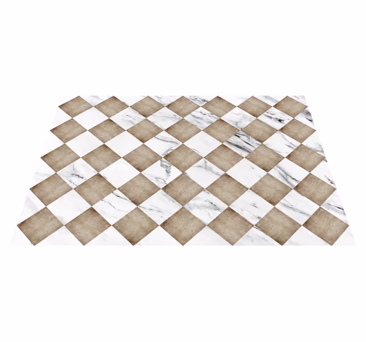 Tapis vinyle marbre carreaux bruns - TenStickers